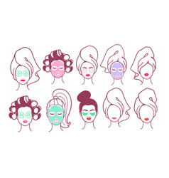 Women With Facial Masks And Hair Towel