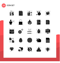 Group 25 Modern Solid Glyphs Set For Training