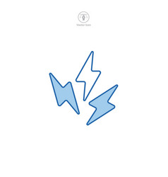 Lightning Bolt Icon Symbol Isolated On White