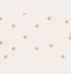 Pink Gold Shimmery Stars Pattern On Beige