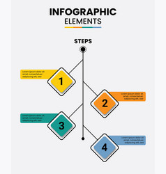 4 Steps Tree Shape Infographic Template Design