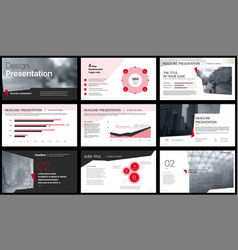 Geometric Red Presentation Element Templates