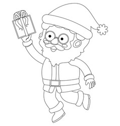 Santa Doodle Outline For Colouring