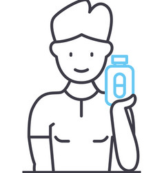 Take Medication Line Icon Outline Symbol