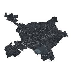 Tirana Map Detailed Black Map Of City