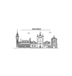 France Belfries City Skyline Isolated