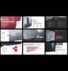 Geometric Red Presentation Element Templates