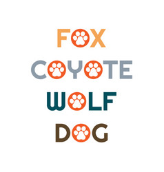 Initial Fox Dog Coyote Wolf Lettering