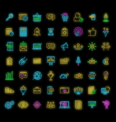 Smm Icons Set Neon