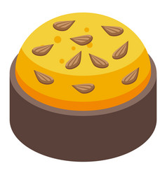 Baked Panettone Icon Isometric Sweet Food