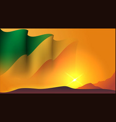 Congo Waving Flag Background Design On Sunset View