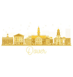 Dover Usa City Skyline Golden Silhouette