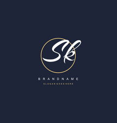 Initial Letter Sk Logo Monogram Feminine Style