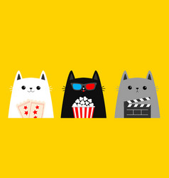 Black Cat Set Holding Popcorn Clapper Board