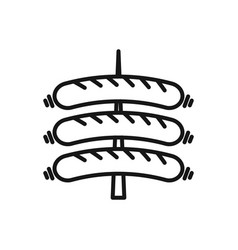 Editable Icon Of Sausage Grill Isolated On White