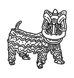 Lion Dance Icon Doodle Hand Drawn Or Outline Icon