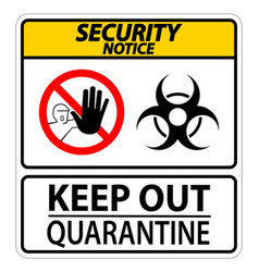 Security Notice Keep Out Quarantine Sign Isolated