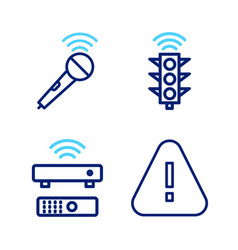 Set Line Exclamation Mark In Triangle Wireless Tv