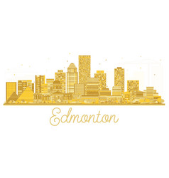 Edmonton Canada City Skyline Golden Silhouette