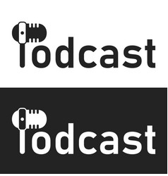 Podcast Logo With Microphone In The Text