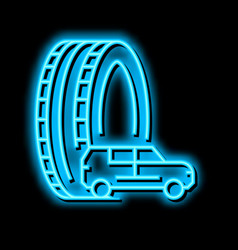 Truck Or Suv Tires Neon Glow Icon