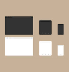 Web Browser Window Mockup In Light And Dark