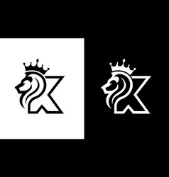 Letter K Lion King With Crown Unique Shape Modern