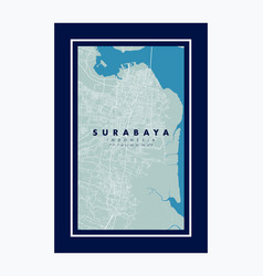 Minimalist Surabaya City Map Printable Wall