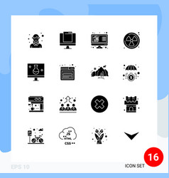 Pictograph Set 16 Simple Solid Glyphs Waste