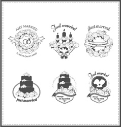 Vintage wedding frames and ribbons set Royalty Free Vector