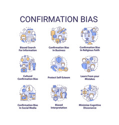 Confirmation Bias Concept Icons Set