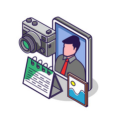 Flat Isometric Concept Professional Photographer