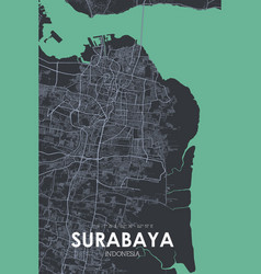 Minimalist Surabaya City Map Poster