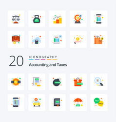 20 Taxes Flat Color Icon Pack Like Money Finance