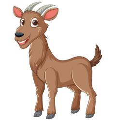 A Happy Brown Cartoon Goat