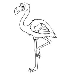 Flamingo Cartoon Animal Bw