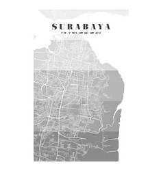 Minimalist Surabaya City Map Poster