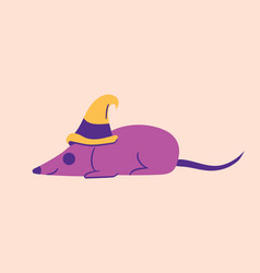 Witch Mouse In Hat Smiling Rodent Cute Rat