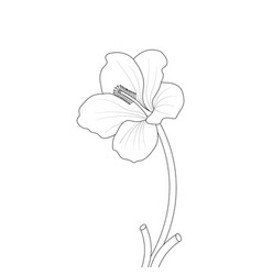 Coloring Page Of Hibiscus Flower Drawing Art