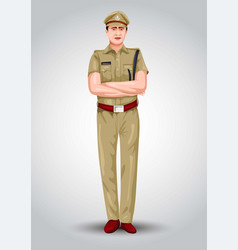 Indian Police Officer Front View Design