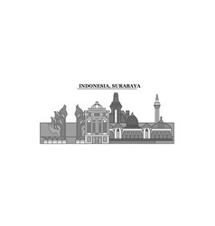 Indonesia Surabaya City Skyline Isolated