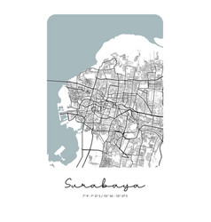 Minimalist Surabaya City Map Poster