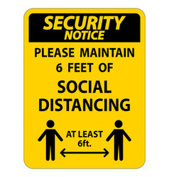 Security Notice For Your Safety Maintain Social