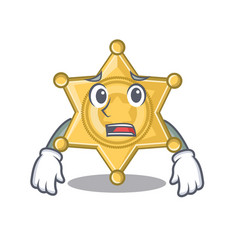 Afraid Star Police Badge Character Shape