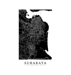 Minimalist Surabaya City Map Poster