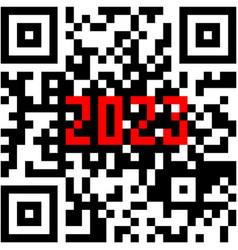 2023 New Year Counter Monochrome Qr Code