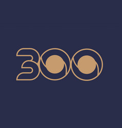 Brown Blue Line Number 300 Logo Company Icon