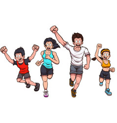 Cartoon Running Family