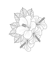 Flower Drawing Coloring Page With Doodle Art Line