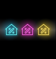 House Mortgage Neon Icon